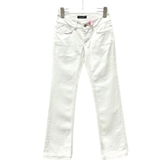 Dolce&Gabbana White Cotton Casual Denim Trousers